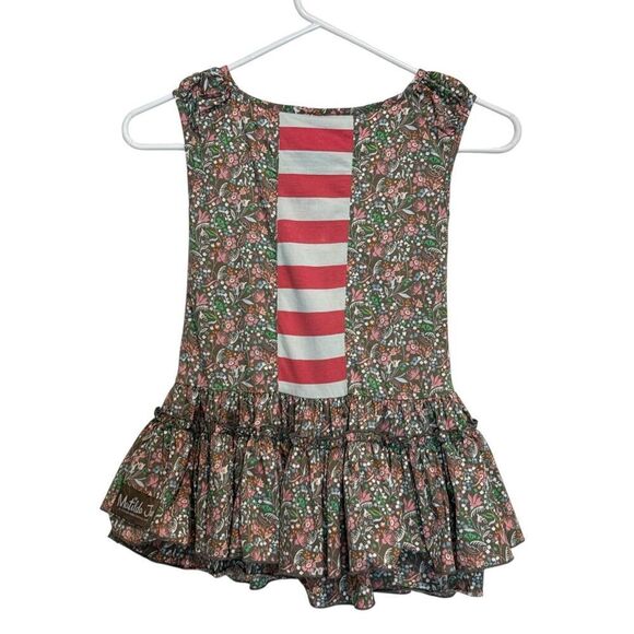 Matilda Jane Serendipity Wonder Girl Sleeveless Floral & Stripe Ruffle Dress 4T - Picture 2 of 13